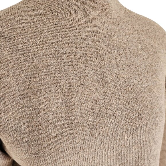 Babaton Aritzia Light Brown Tan Sweater w/ Mock Neck Sz 2 - Picture 2 of 9